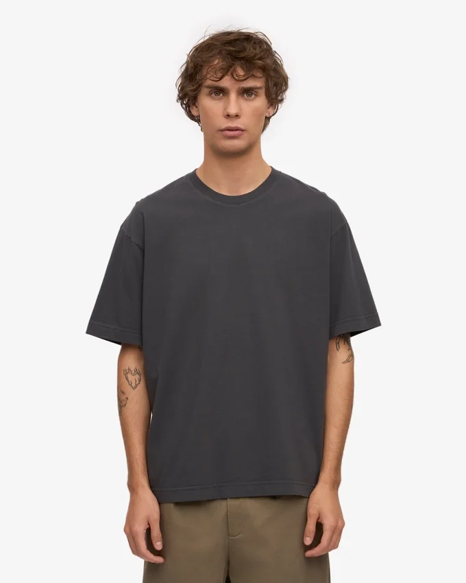 Camiseta orgánica oversize - Gris lava