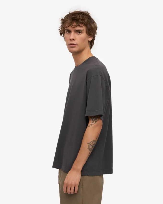 Camiseta orgánica oversize - Gris lava