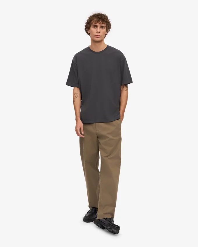 Camiseta orgánica oversize - Gris lava