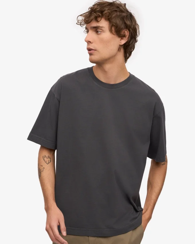Camiseta orgánica oversize - Gris lava