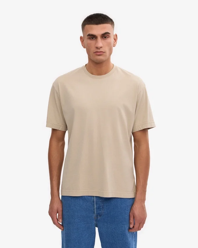 Camiseta orgánica oversize - Gris ostra