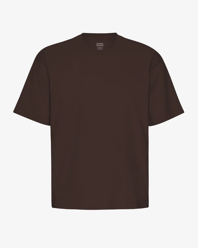 Camiseta orgánica oversize - Marrón café