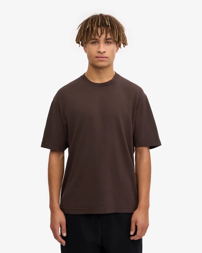 Camiseta orgánica oversize - Marrón café