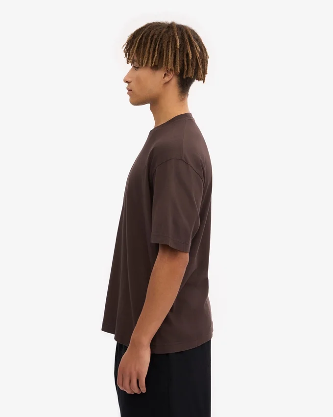 Camiseta orgánica oversize - Marrón café