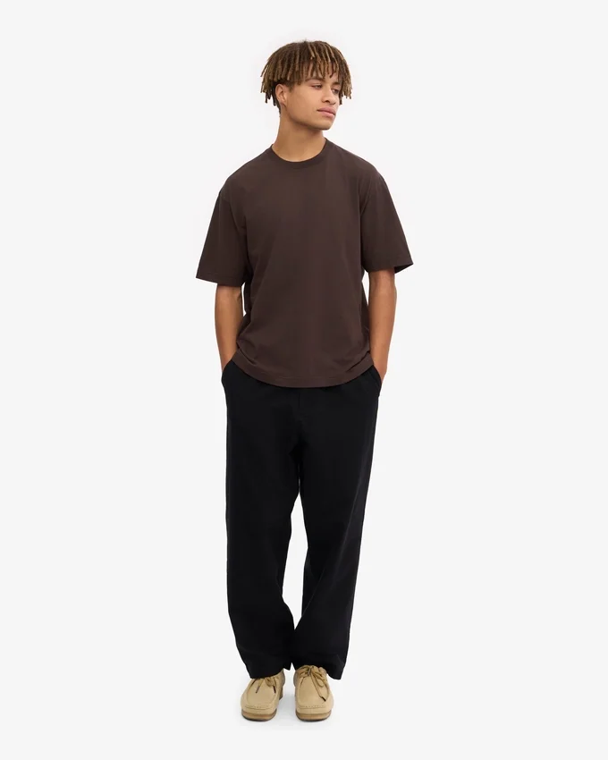 Camiseta orgánica oversize - Marrón café