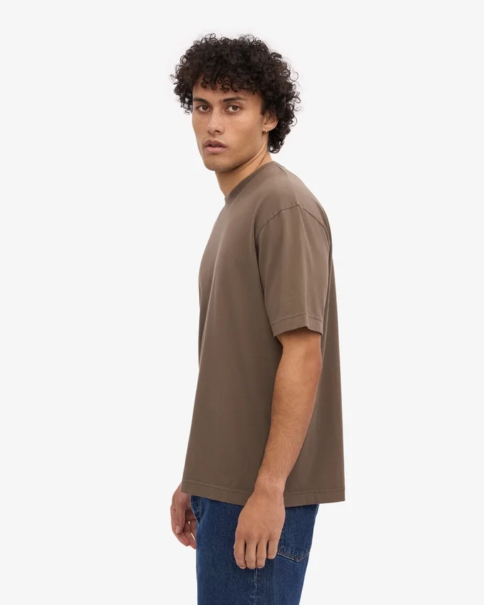 Camiseta orgánica oversize - Marrón cedro