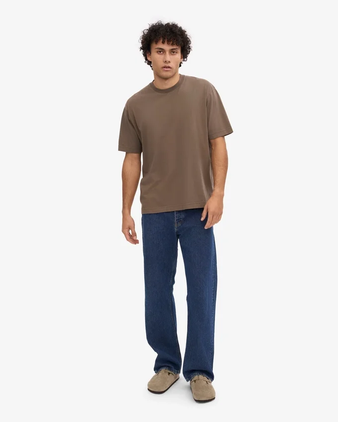 Camiseta orgánica oversize - Marrón cedro