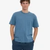 Camiseta orgánica oversize - Índigo descolorido
