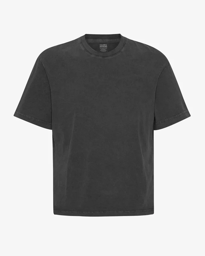 Camiseta orgánica oversize - Negro desgastado