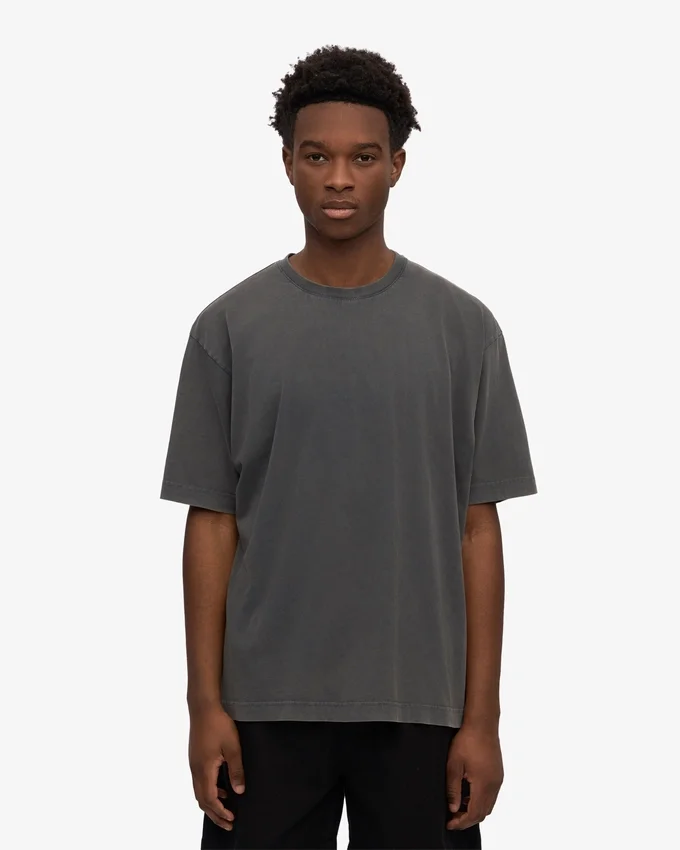 Camiseta orgánica oversize - Negro desgastado