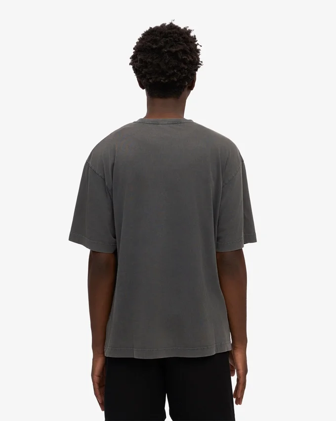 Camiseta orgánica oversize - Negro desgastado