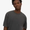 Camiseta orgánica oversize - Negro desgastado