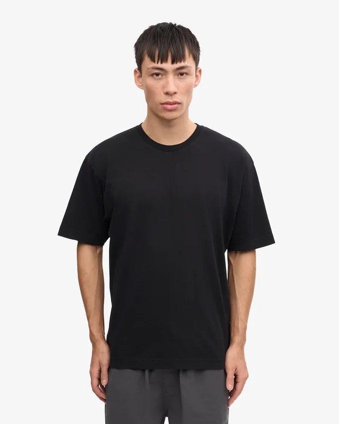 Camiseta orgánica oversize - Negro intenso