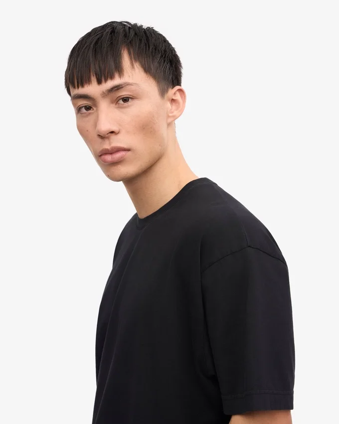 Camiseta orgánica oversize - Negro intenso