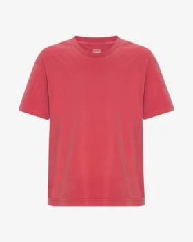 Camiseta orgánica oversize - Rojo descolorido