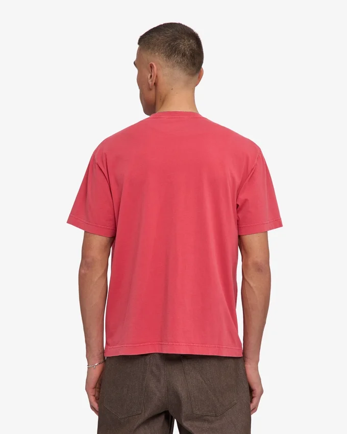 Camiseta orgánica oversize - Rojo descolorido