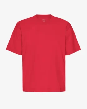 Camiseta orgánica oversize - Rojo escarlata