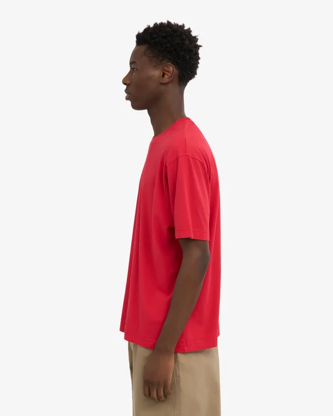 Camiseta orgánica oversize - Rojo escarlata
