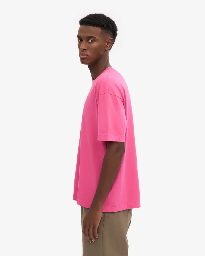 Camiseta orgánica oversize - Rosa chicle