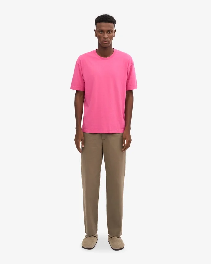 Camiseta orgánica oversize - Rosa chicle