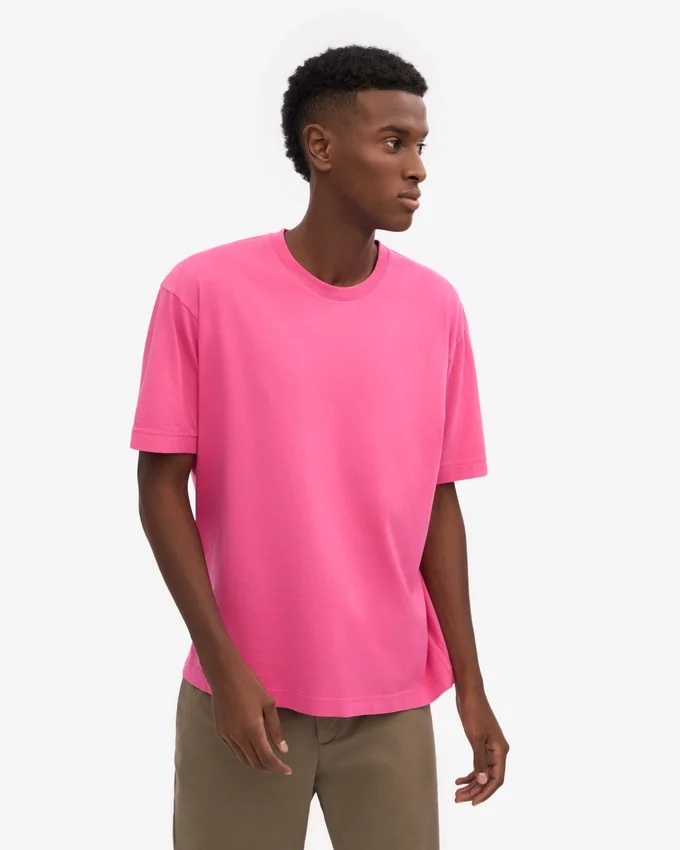 Camiseta orgánica oversize - Rosa chicle