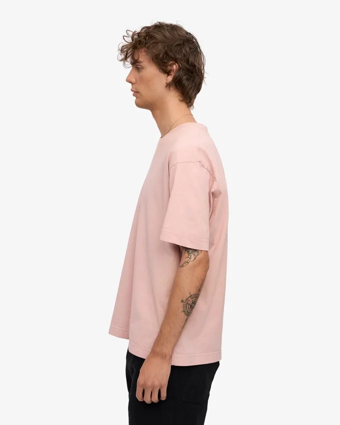 Camiseta orgánica oversize - Rosa descolorido