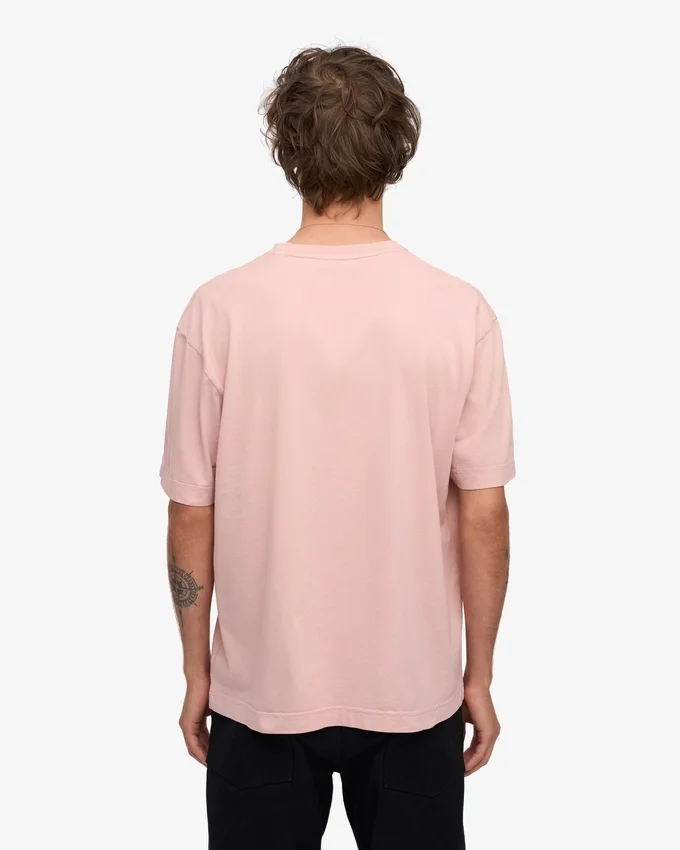 Camiseta orgánica oversize - Rosa descolorido