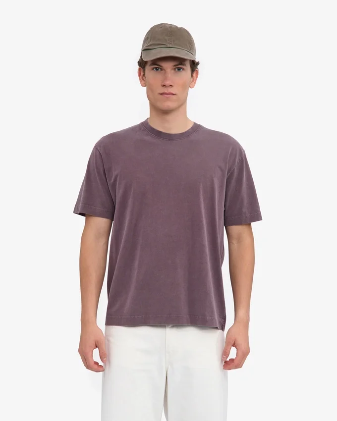 Camiseta orgánica oversize - Uva descolorida