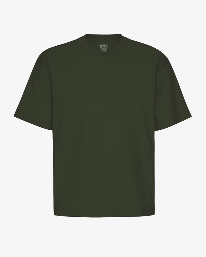 Camiseta orgánica oversize - Verde cazador