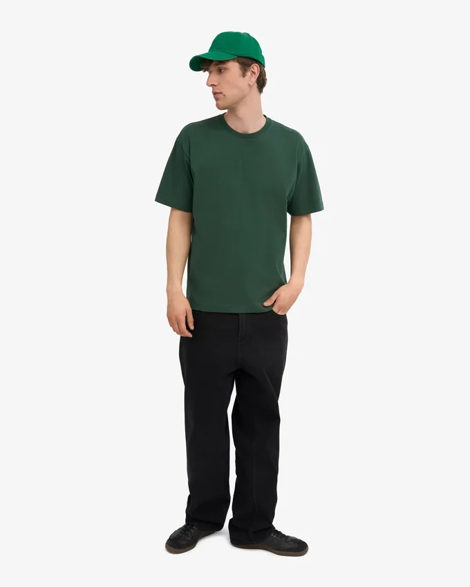 Camiseta orgánica oversize - Verde esmeralda