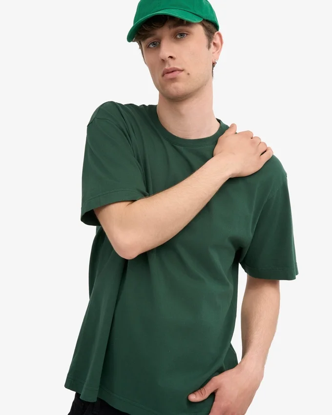 Camiseta orgánica oversize - Verde esmeralda