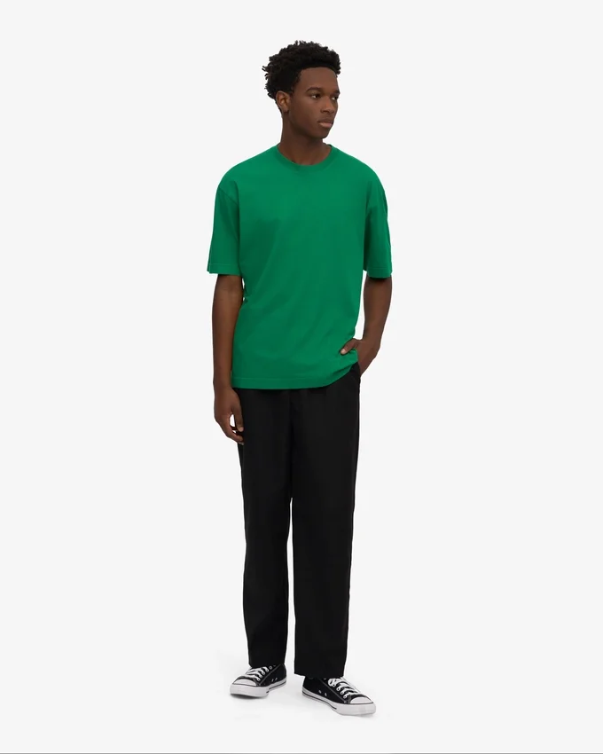 Camiseta orgánica oversize - Verde Kelly