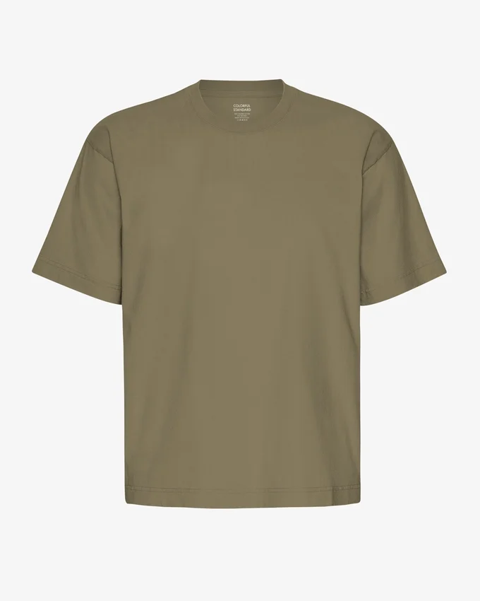 Camiseta orgánica oversize - Verde oliva apagado