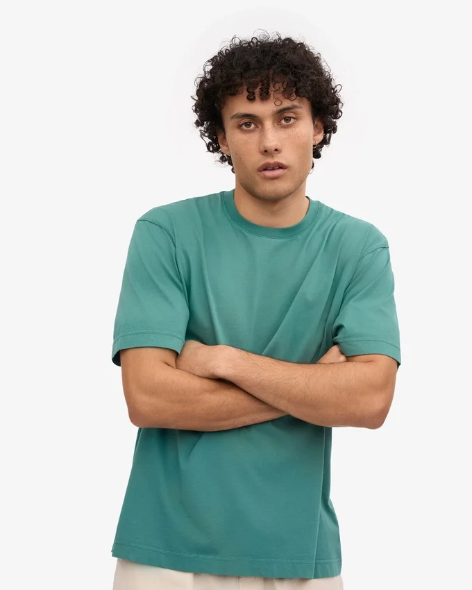 Camiseta orgánica oversize - Verde pino