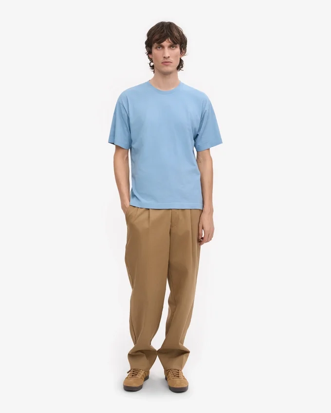 Camiseta oversize de algodón orgánico - Azul mar