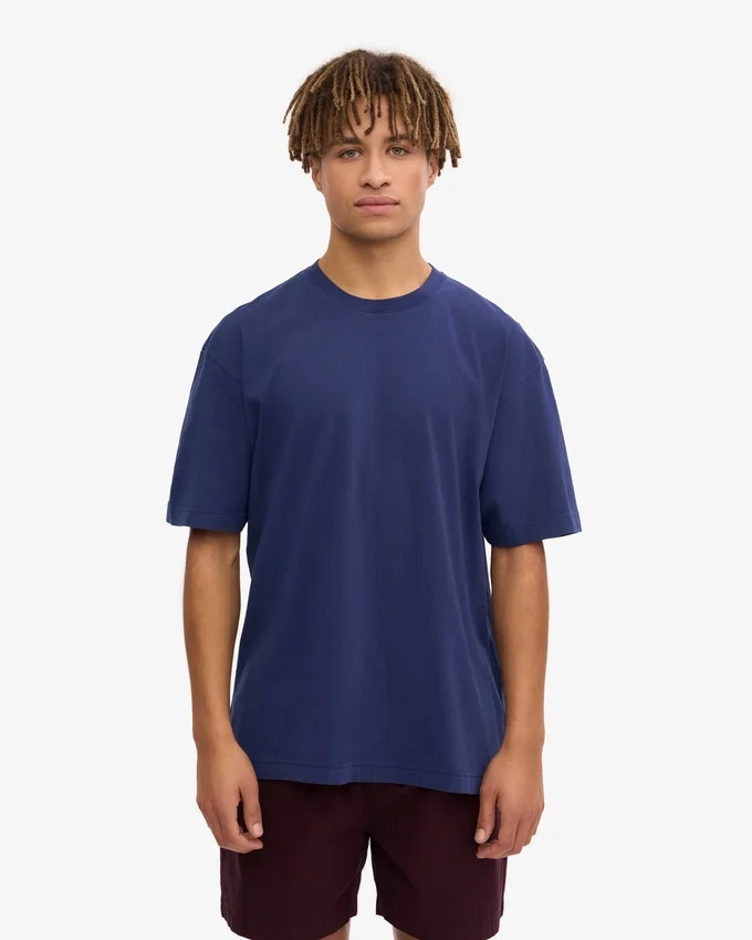 Camiseta oversize de algodón orgánico - Azul marino