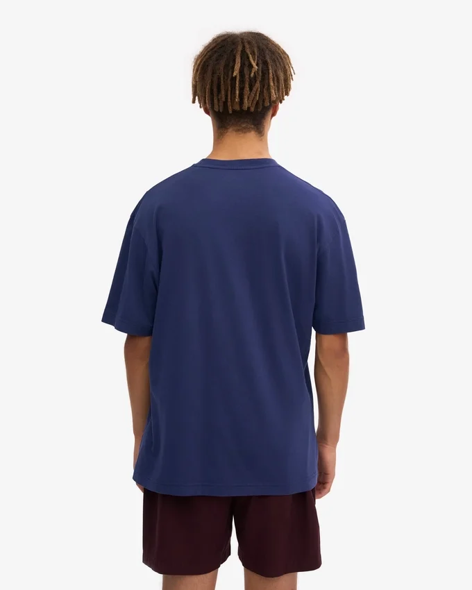 Camiseta oversize de algodón orgánico - Azul marino