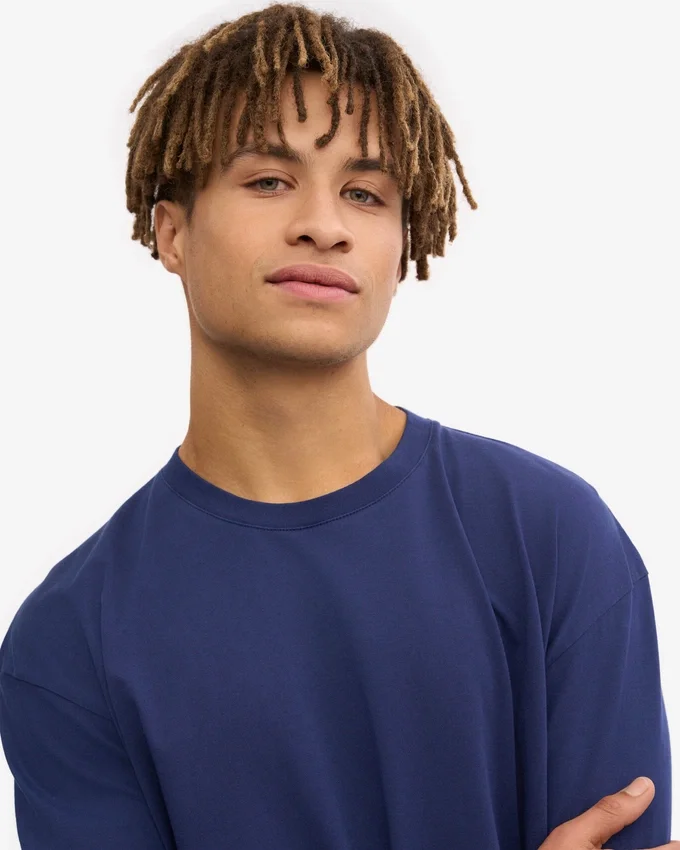 Camiseta oversize de algodón orgánico - Azul marino