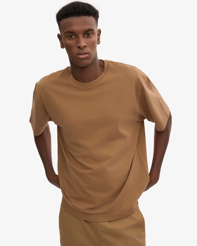 Camiseta oversize de algodón orgánico - Camello del Sáhara