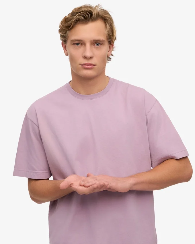 Camiseta oversize de algodón orgánico - Morado perlado