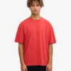 Camiseta oversize de algodón orgánico - Rojo mandarina