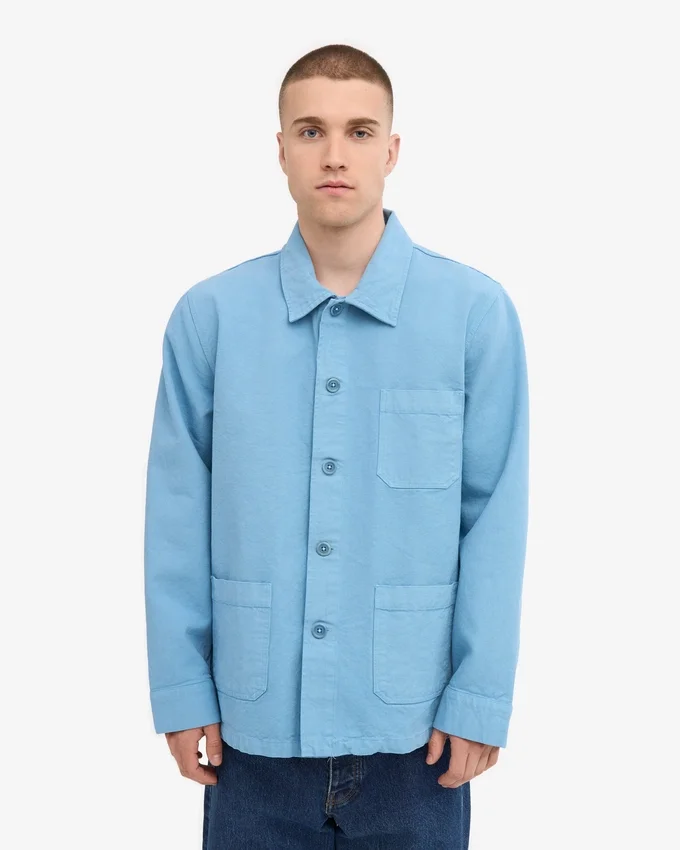 Chaqueta de trabajo de algodón orgánico - Azul mar