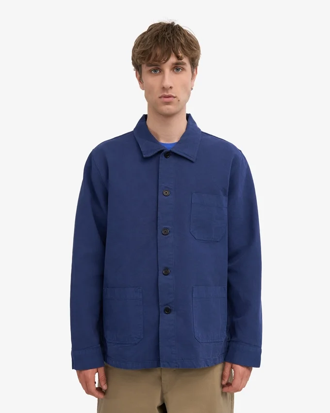 Chaqueta de trabajo de algodón orgánico - Azul marino