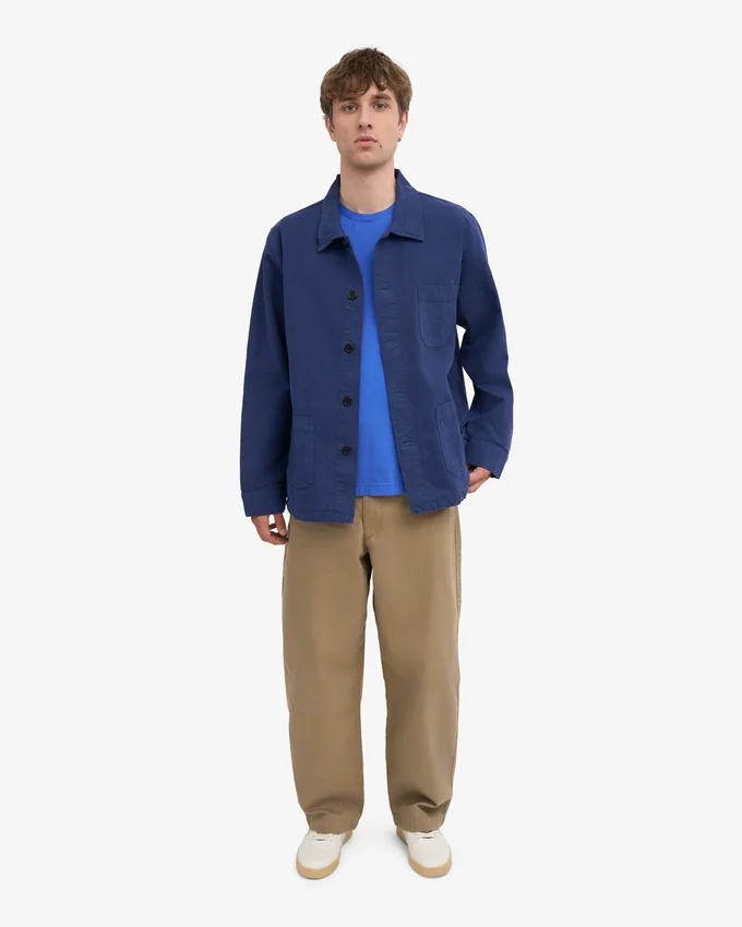 Chaqueta de trabajo de algodón orgánico - Azul marino