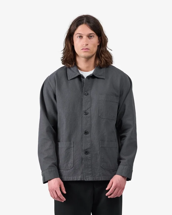 Chaqueta de trabajo de algodón orgánico - Gris lava