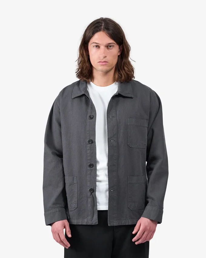 Chaqueta de trabajo de algodón orgánico - Gris lava