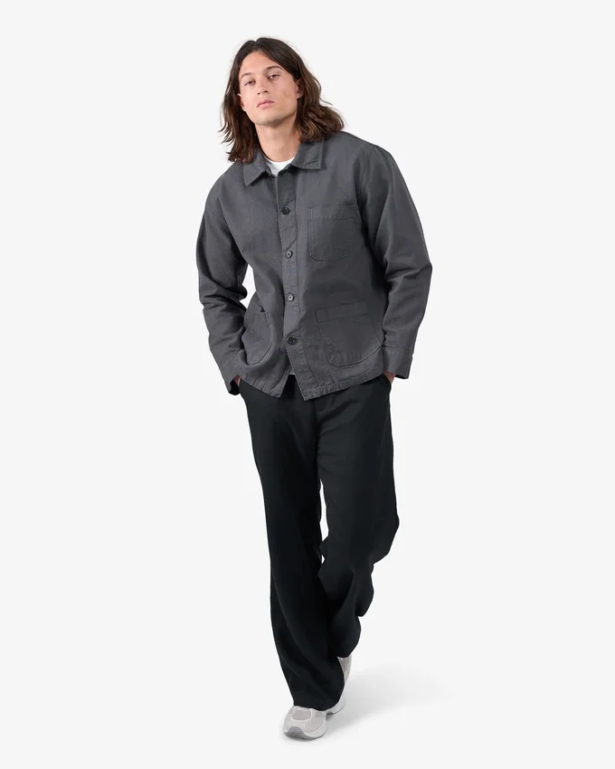Chaqueta de trabajo de algodón orgánico - Gris lava