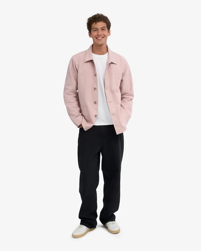 Chaqueta de trabajo de algodón orgánico - Rosa descolorido