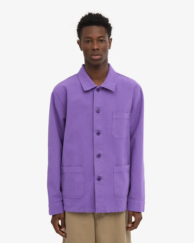 Chaqueta de trabajo de algodón orgánico - Violeta ultravioleta