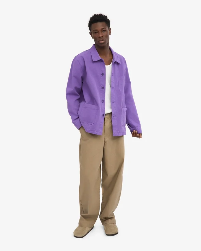 Chaqueta de trabajo de algodón orgánico - Violeta ultravioleta